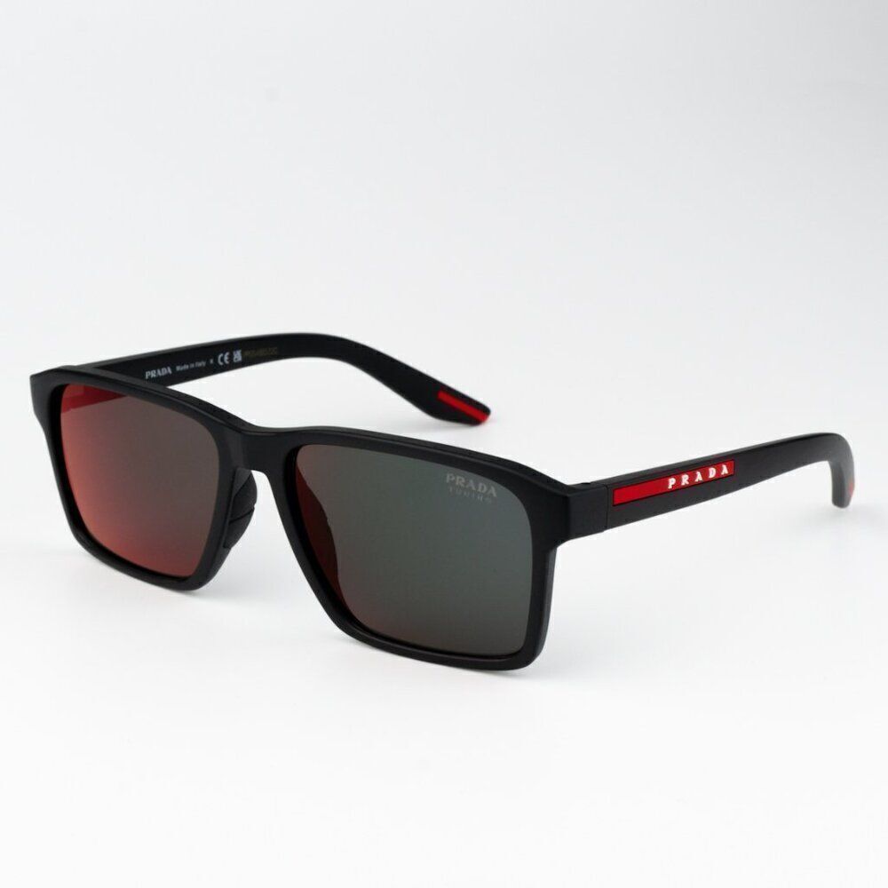 NEW Prada Linea Rossa PS05YS 1BO10A Matte Black Mirror Red Unisex Sunglasses